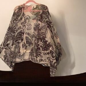 Lilka sheer beach cover or wrap Beige Brown swirls one size this is stretchy🐆